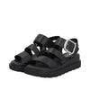 Rieker W1650-00 Ladies Black Leather Touch Fastening Sandals