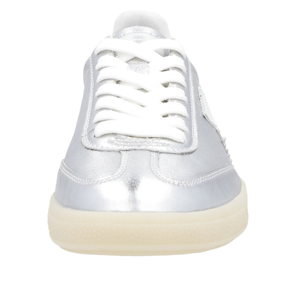 Rieker W2200-90 Ladies Wide Silver Suede Lace Up Trainers