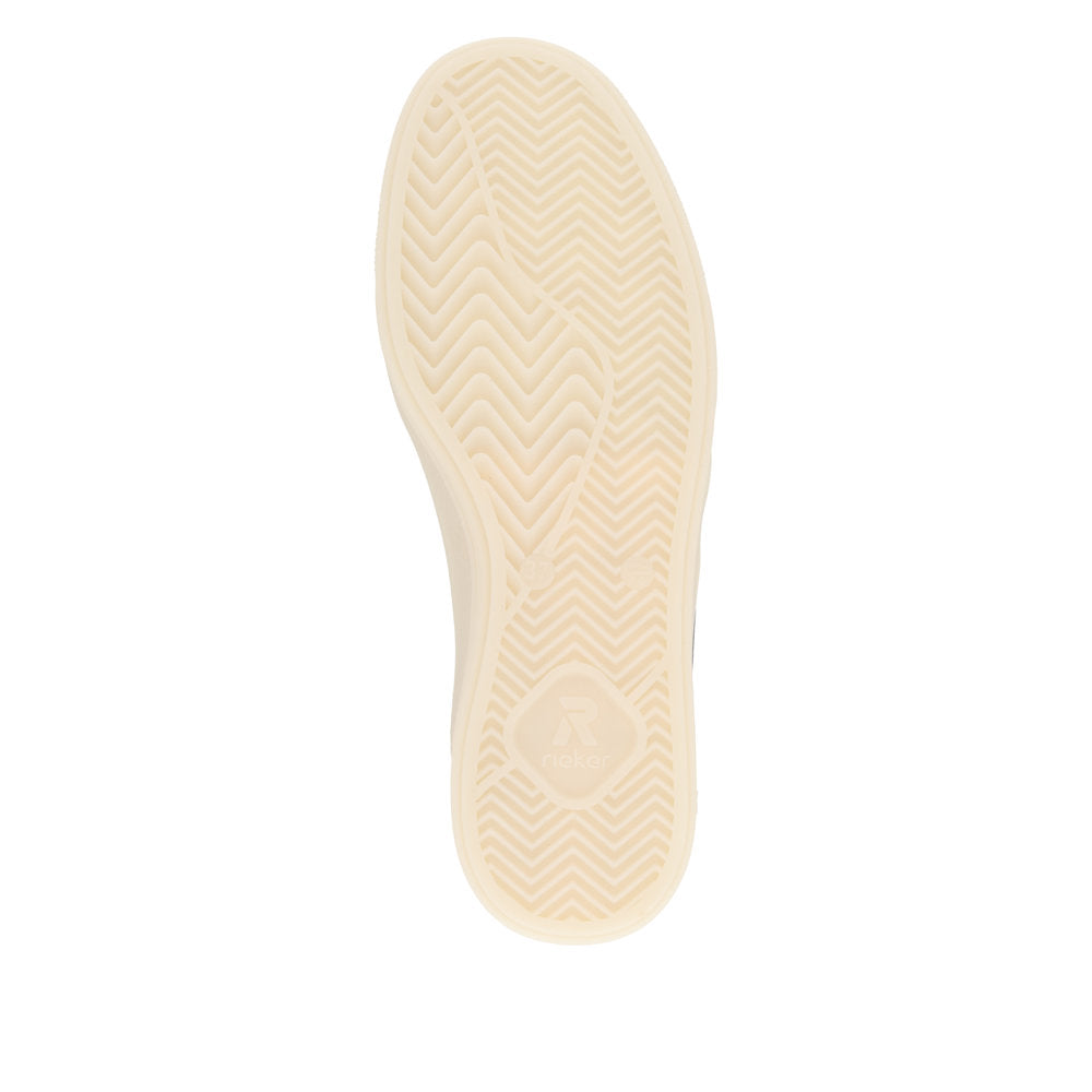 Rieker W2200-90 Ladies Wide Silver Suede Lace Up Trainers