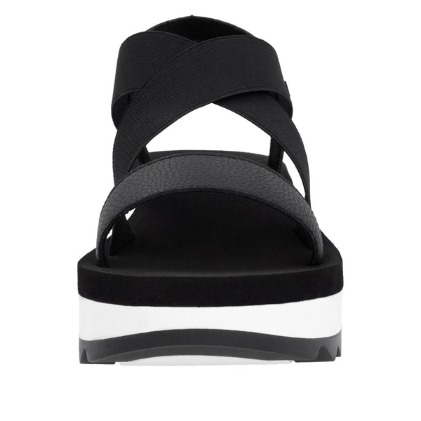 Rieker W3053-00 Ladies Black Leather Elasticated Sandals