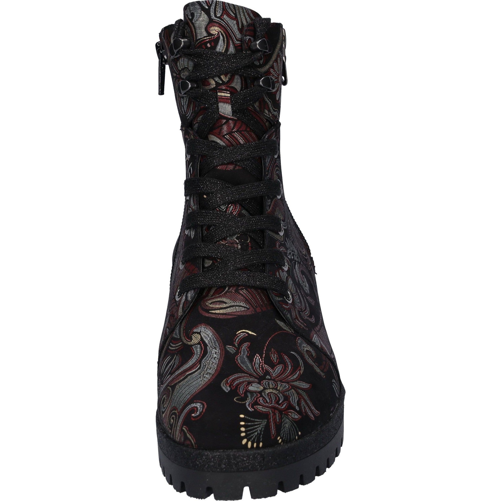 Waldlaufer 338813 171 299 Hanako Ladies Multi Nubuck Zip & Lace Ankle Boots-elevate your sole