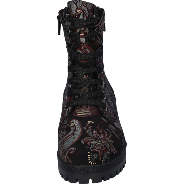 Waldlaufer 338813 171 299 Hanako Ladies Multi Nubuck Zip & Lace Ankle Boots-elevate your sole