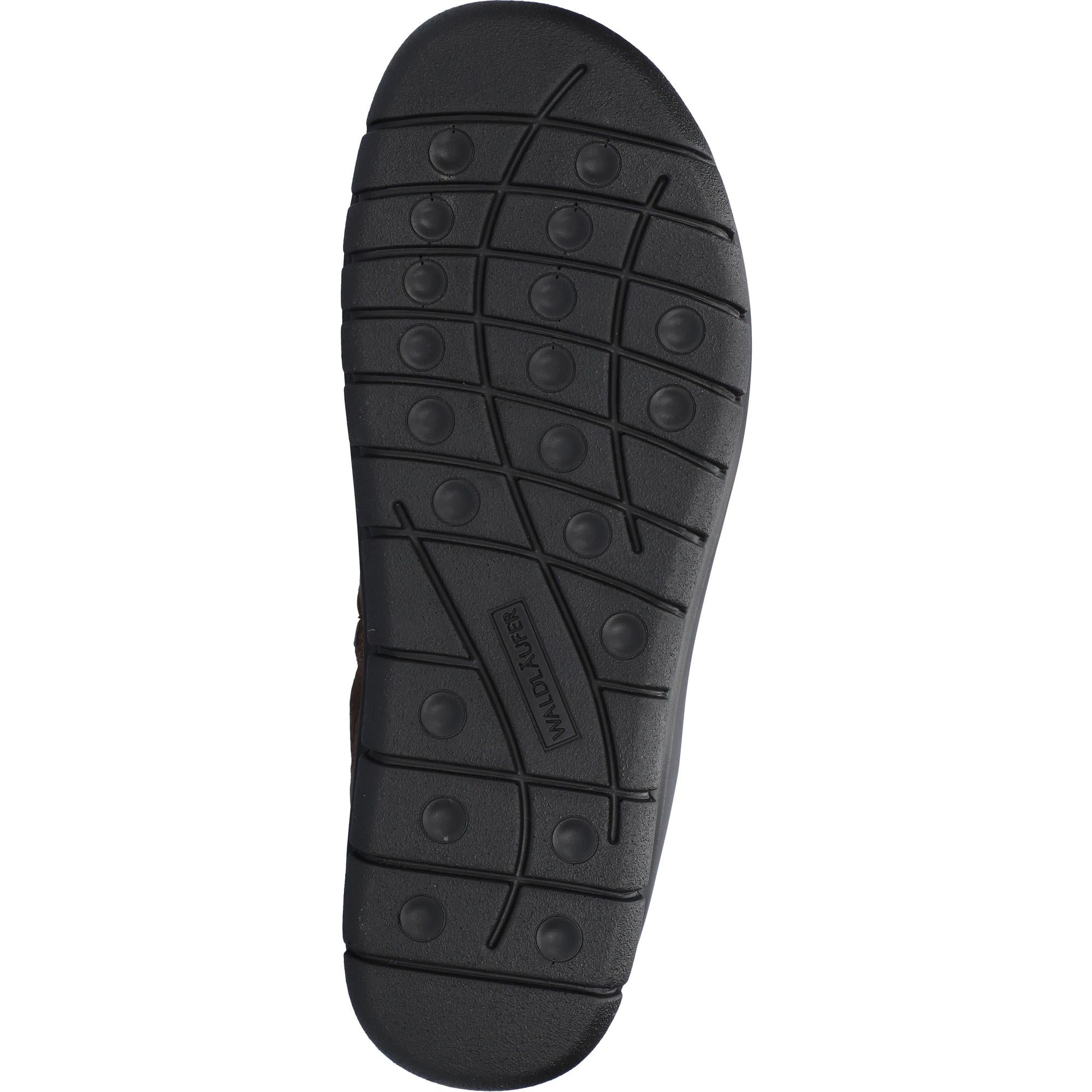 Waldlaufer men's wide brown leather lace-up shoes with arch support and rubber outsole for comfort and durability.
