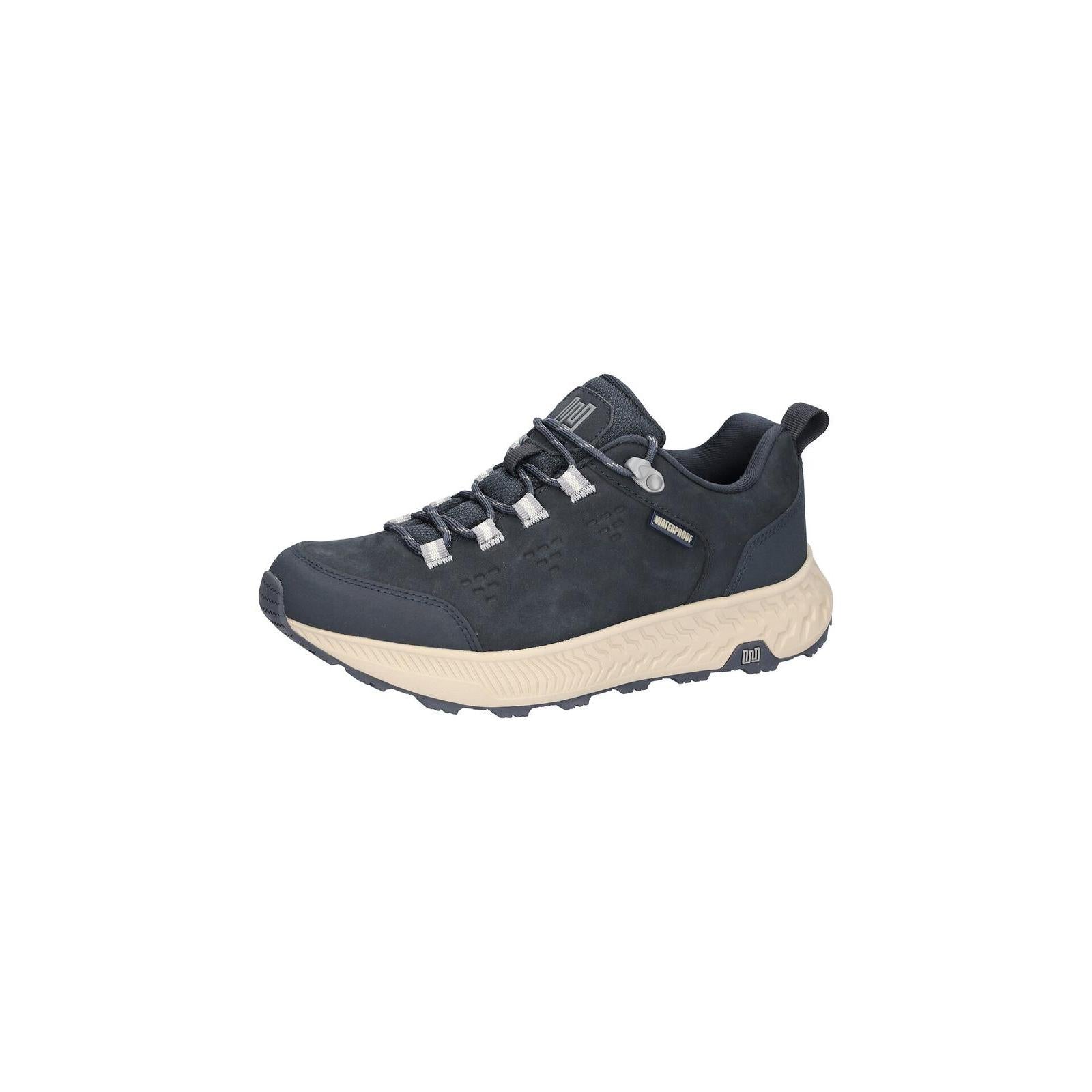 Waldlaufer 545950 101 194 H-Milli women's Wide Navy Blue Nubuck Arch Support Waterproof Lace Up Shoes, inner side view.
