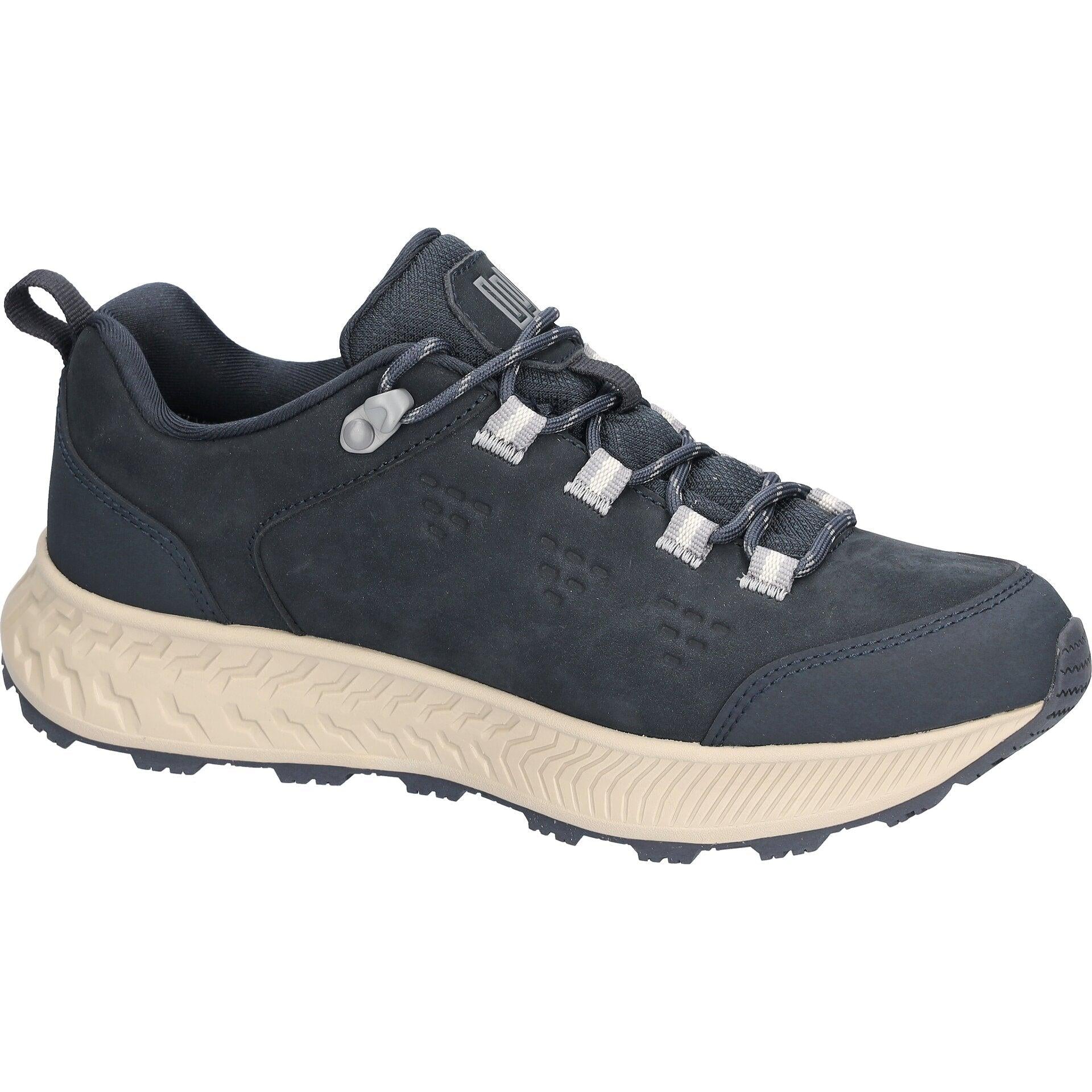 Waldlaufer 545950 101 194 H-Milli women's Wide Navy Blue Nubuck Arch Support Waterproof Lace Up Shoes, rear three-quarter.