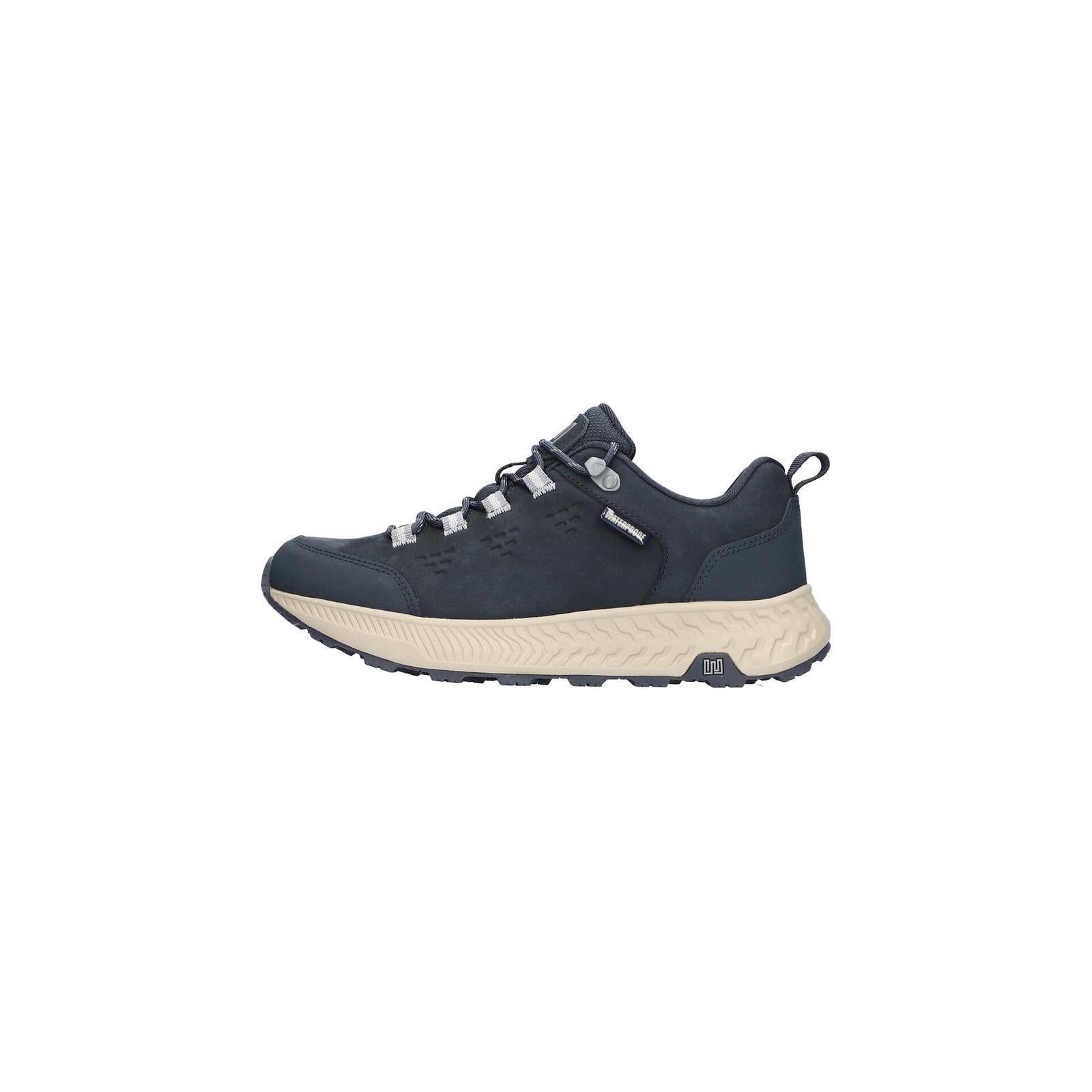 Waldlaufer 545950 101 194 H-Milli women's Wide Navy Blue Nubuck Arch Support Waterproof Lace Up Shoes, front three-quarter.