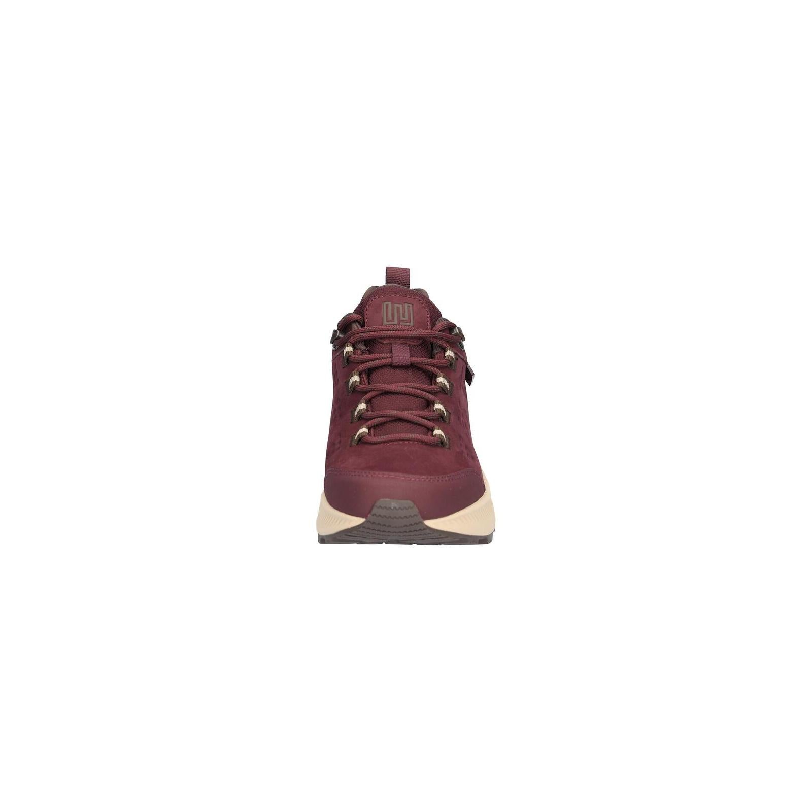 Waldlaufer 545950 102 166 H-Milli women's Wide Burgundy Nubuck Arch Support Waterproof Lace Up Shoes, outer side view.