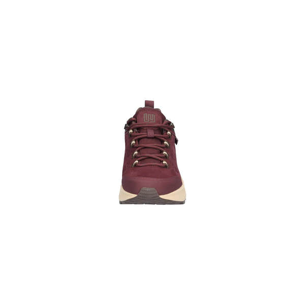 Waldlaufer 545950 102 166 H-Milli women's Wide Burgundy Nubuck Arch Support Waterproof Lace Up Shoes, outer side view.