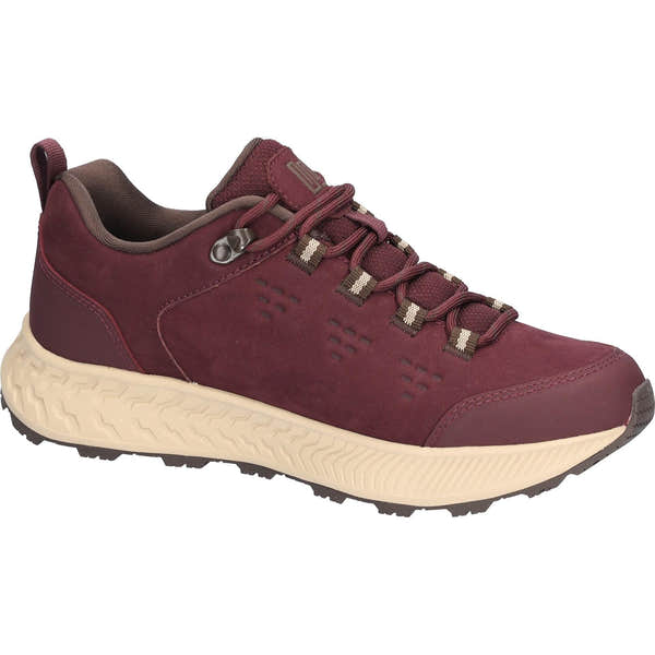 Waldlaufer 545950 102 166 H-Milli women's Wide Burgundy Nubuck Arch Support Waterproof Lace Up Shoes, rear three-quarter.