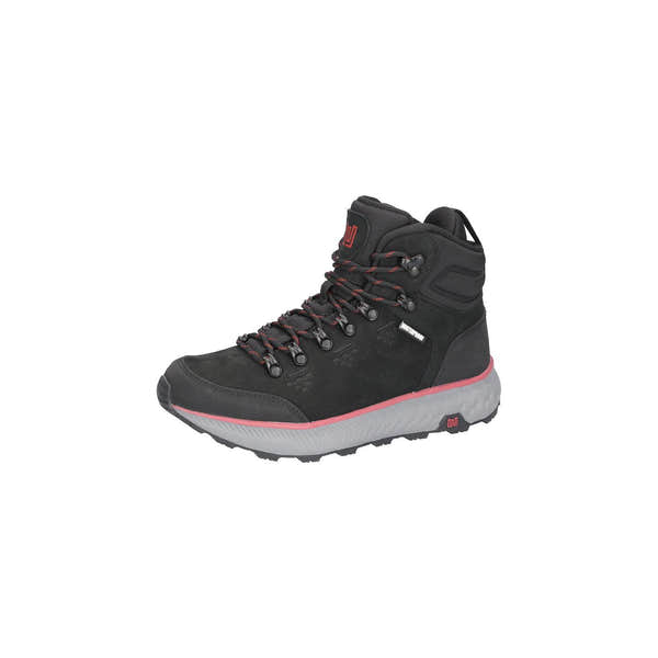 Waldlaufer 545971 101 001 H-Milli women's Wide Black Nubuck Arch Support Waterproof Lace Up Ankle Boots, inner side view.
