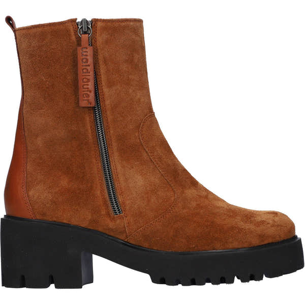 Waldlaufer 608803 200 082 K-Nira Ladies Brown Suede Side Zip Ankle Boots-elevate your sole