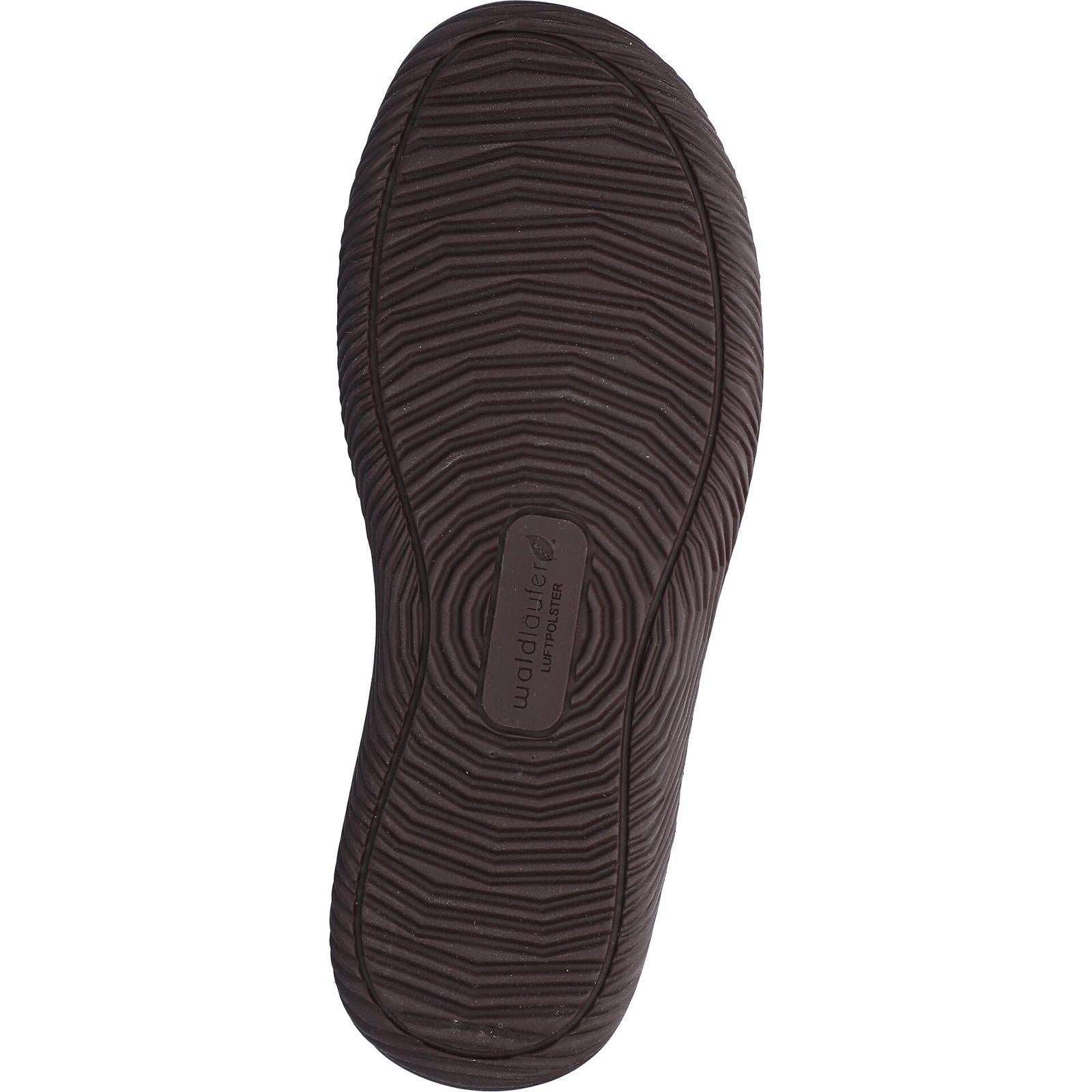 Waldlaufer 609001 190 168 K-Roya women's Wide Chocolate Brown Leather Arch Support Zip & Lace Shoes, sole and construction.