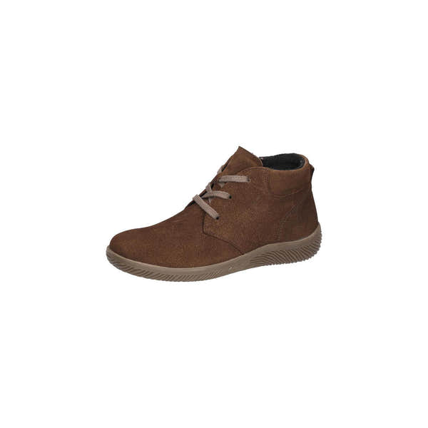Waldlaufer 609802 195 277 K-Roya women's Wide Brown Suede Arch Support Zip & Lace Ankle Boots, inner side view.