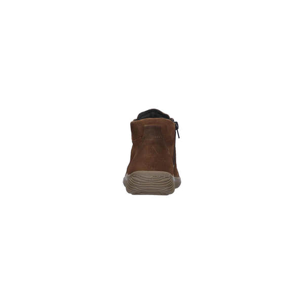Waldlaufer 609802 195 277 K-Roya women's Wide Brown Suede Arch Support Zip & Lace Ankle Boots, top and fastening detail.