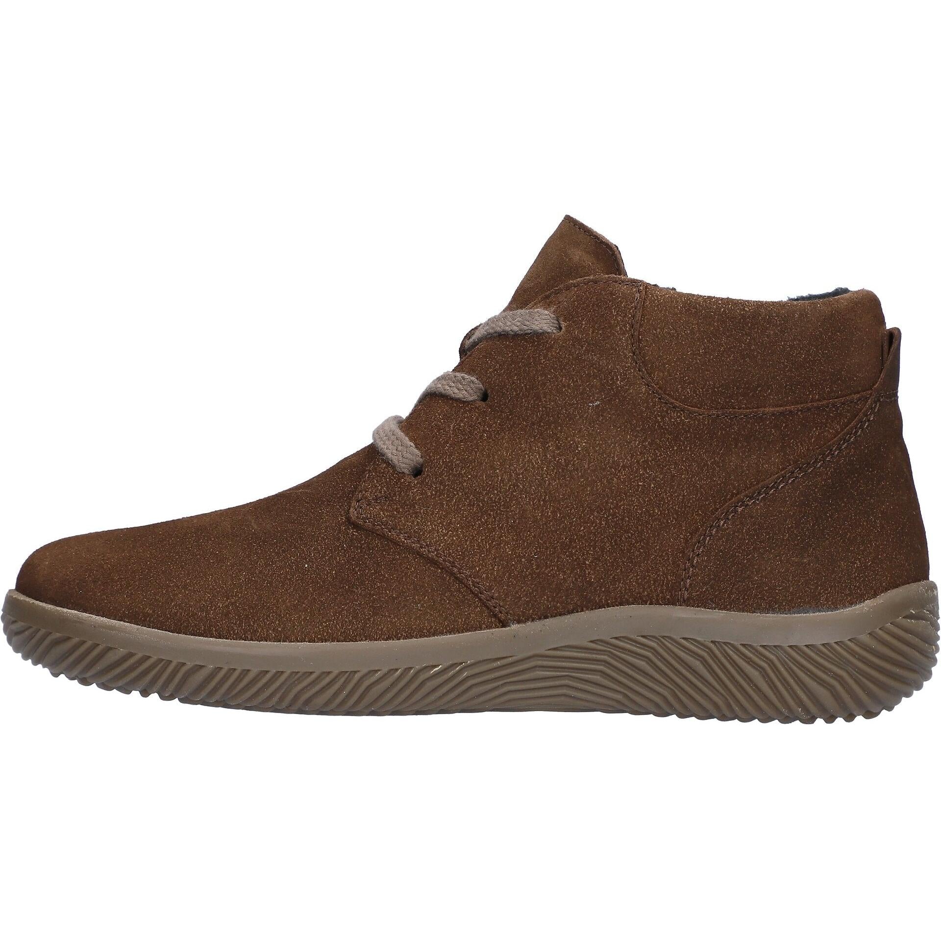 Waldlaufer 609802 195 277 K-Roya women's Wide Brown Suede Arch Support Zip & Lace Ankle Boots, front three-quarter view.