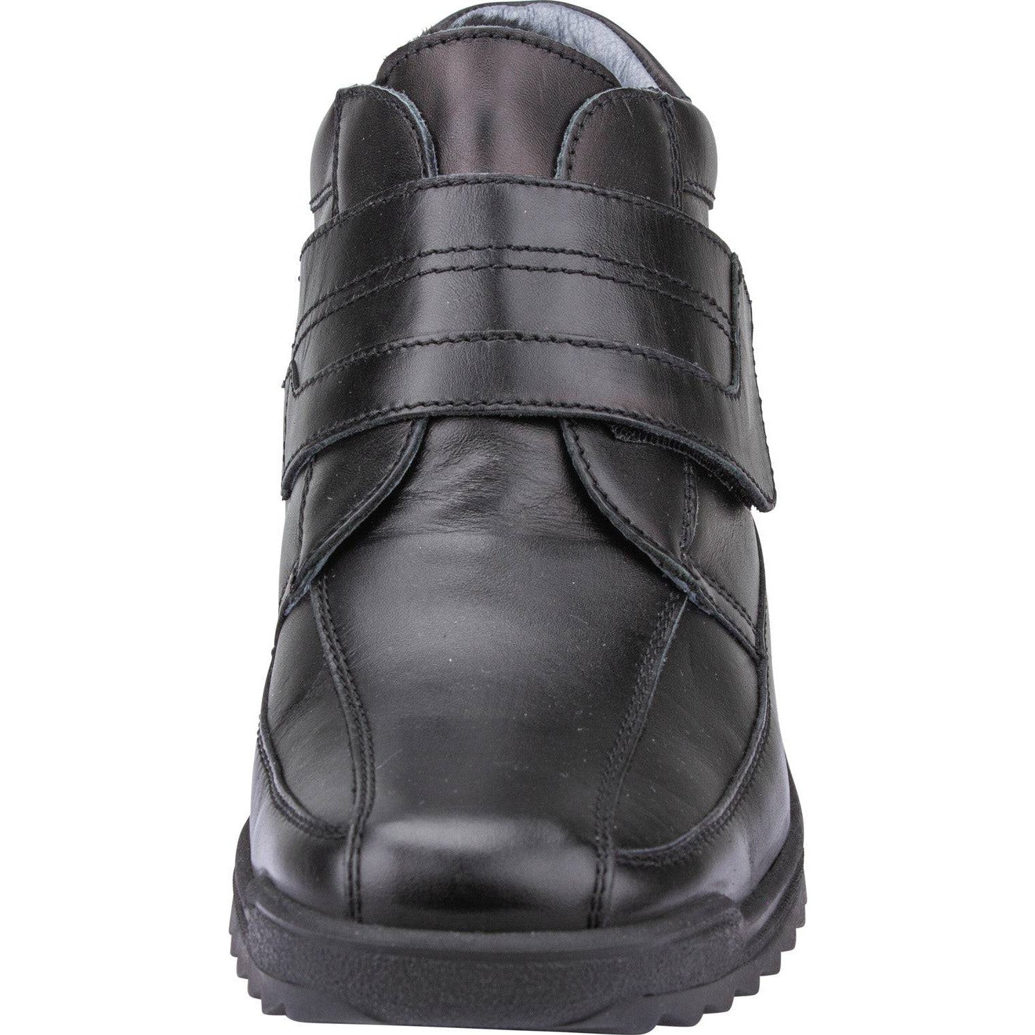 Waldlaufer 613901 174 001 - Kai Mens Wide Black Leather Arch Support Touch Fastening Ankle Boots-elevate your sole