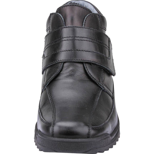 Waldlaufer 613901 174 001 - Kai Mens Wide Black Leather Arch Support Touch Fastening Ankle Boots-elevate your sole