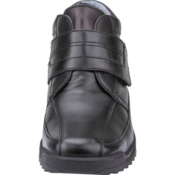 Waldlaufer 613901 174 001 - Kai Mens Wide Black Leather Arch Support Touch Fastening Ankle Boots-elevate your sole