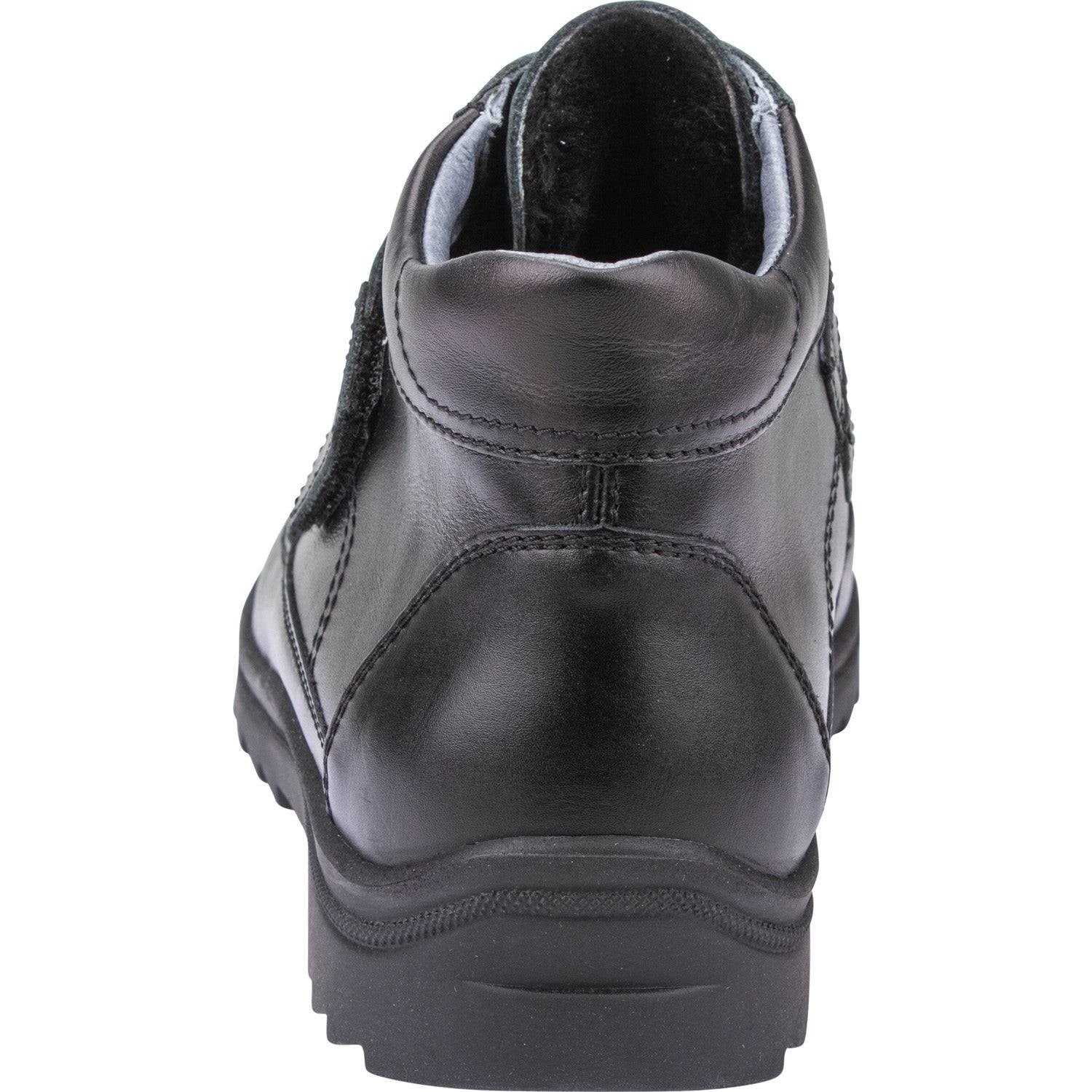 Waldlaufer 613901 174 001 - Kai Mens Wide Black Leather Arch Support Touch Fastening Ankle Boots-elevate your sole