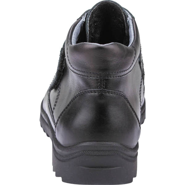Waldlaufer 613901 174 001 - Kai Mens Wide Black Leather Arch Support Touch Fastening Ankle Boots-elevate your sole