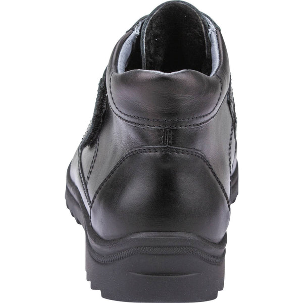 Waldlaufer 613901 174 001 - Kai Mens Wide Black Leather Arch Support Touch Fastening Ankle Boots-elevate your sole