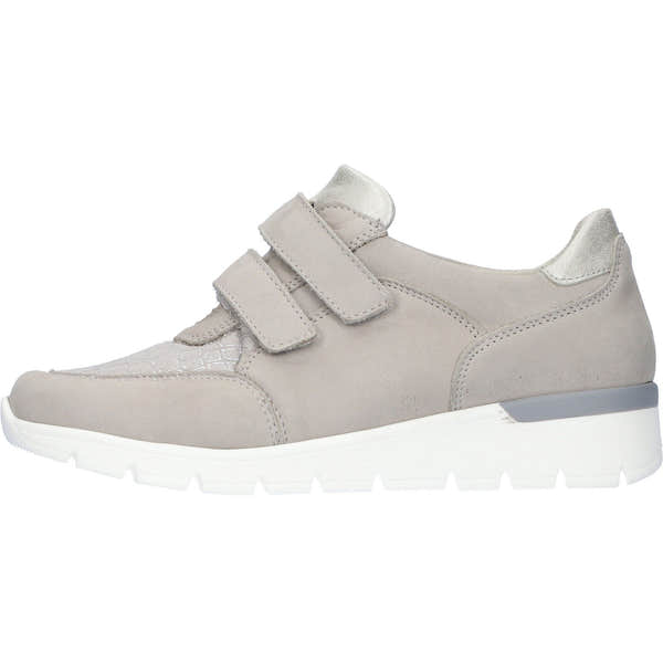 Waldlaufer 626K31 501 070 K-Ramona Ladies Silver Leather & Textile Arch Support Touch Fastening Shoes-elevate your sole