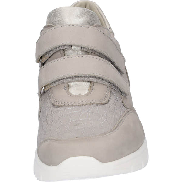 Waldlaufer 626K31 501 070 K-Ramona Ladies Silver Leather & Textile Arch Support Touch Fastening Shoes-elevate your sole