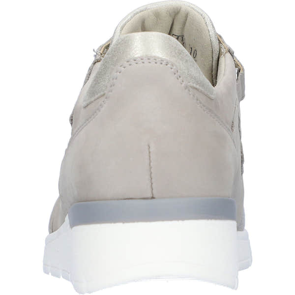Waldlaufer 626K31 501 070 K-Ramona Ladies Silver Leather & Textile Arch Support Touch Fastening Shoes-elevate your sole