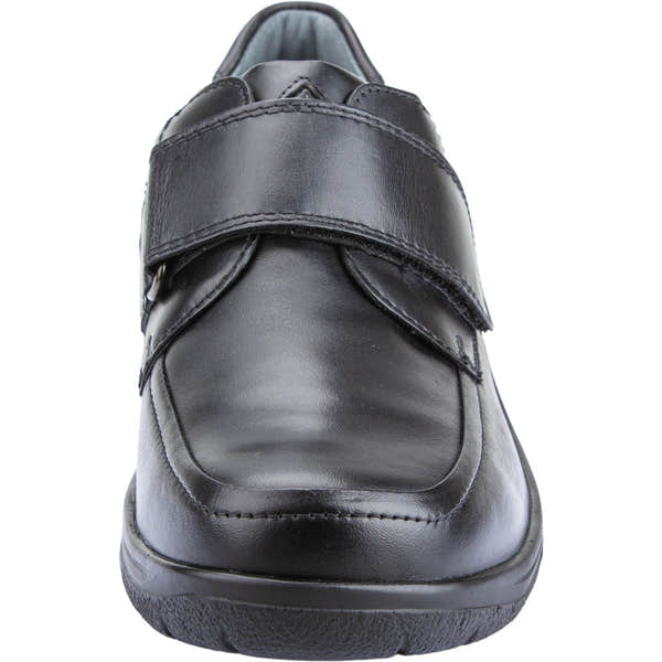 Waldlaufer 633301 Ken Black Leather Wide Fit Hook and Loop Shoes-elevate your sole