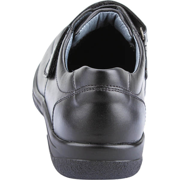 Waldlaufer 633301 Ken Black Leather Wide Fit Hook and Loop Shoes-elevate your sole