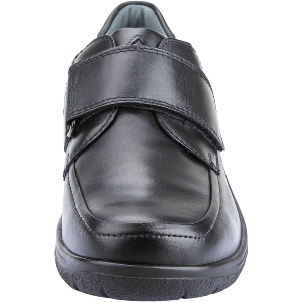 Waldlaufer 633301 Ken Black Leather Wide Fit Hook and Loop Shoes-elevate your sole