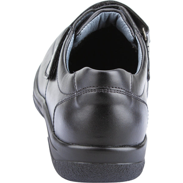 Waldlaufer 633301 Ken Black Leather Wide Fit Hook and Loop Shoes-elevate your sole