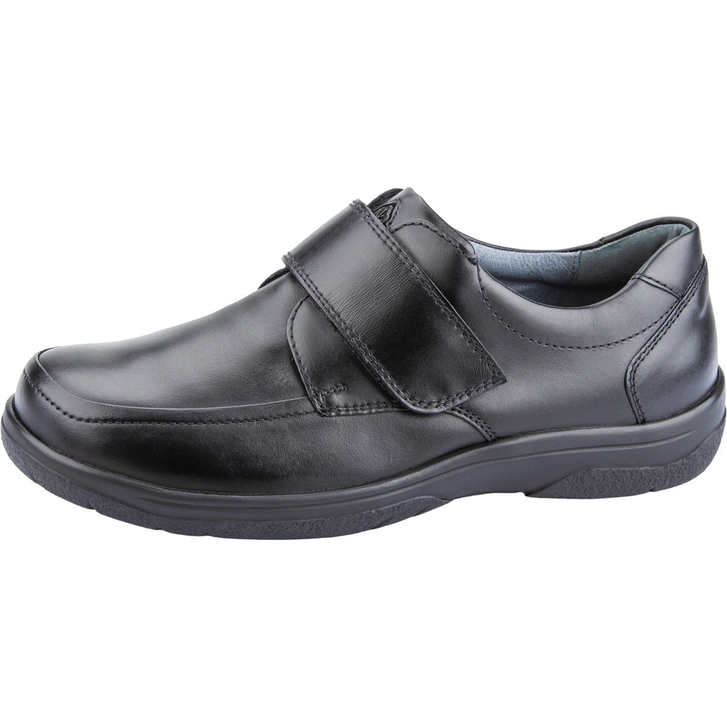 Waldlaufer 633301 Ken Black Leather Wide Fit Hook and Loop Shoes-elevate your sole