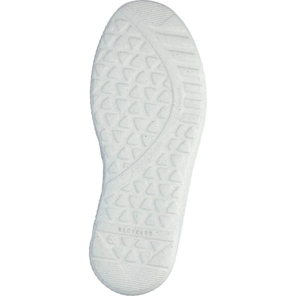 Waldlaufer 634K02 309 663 K-Ira women's wide white and silver leather trainers with zip and lace closure, sporty design.
