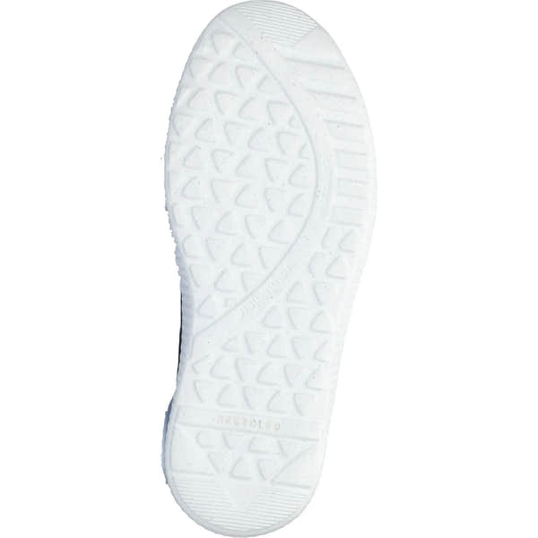Waldlaufer 634K02 310 263 K-Ira ladies wide fit denim nubuck trainers with zip and lace closure, textured white rubber outsole.
