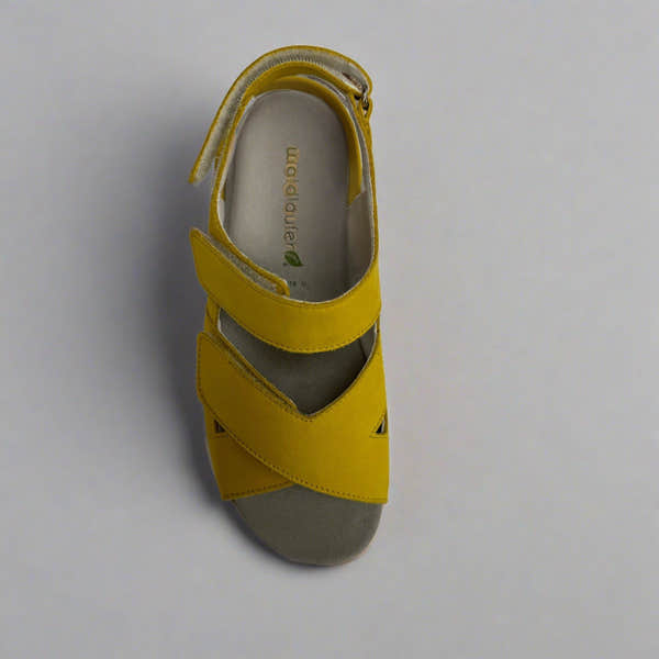 Waldlaufer 658001 191 209 K-Adea Ladies Sun Yellow Nubuck Arch Support Touch Fastening Sandals-elevate your sole
