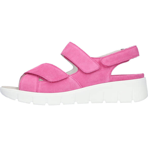 Waldlaufer 658001 195 233 K-Adea Ladies Orchid Pink Suede Arch Support Touch Fastening Sandals-elevate your sole