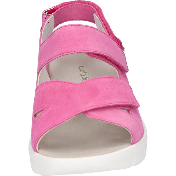 Waldlaufer 658001 195 233 K-Adea Ladies Orchid Pink Suede Arch Support Touch Fastening Sandals-elevate your sole