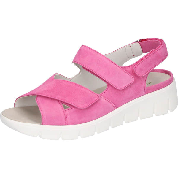 Waldlaufer 658001 195 233 K-Adea Ladies Orchid Pink Suede Arch Support Touch Fastening Sandals-elevate your sole
