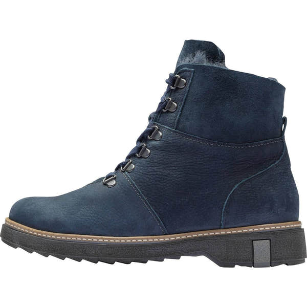 Waldlaufer 683806 300 194 Kitomi Ladies Navy Nubuck Zip & Lace Ankle Boots-elevate your sole