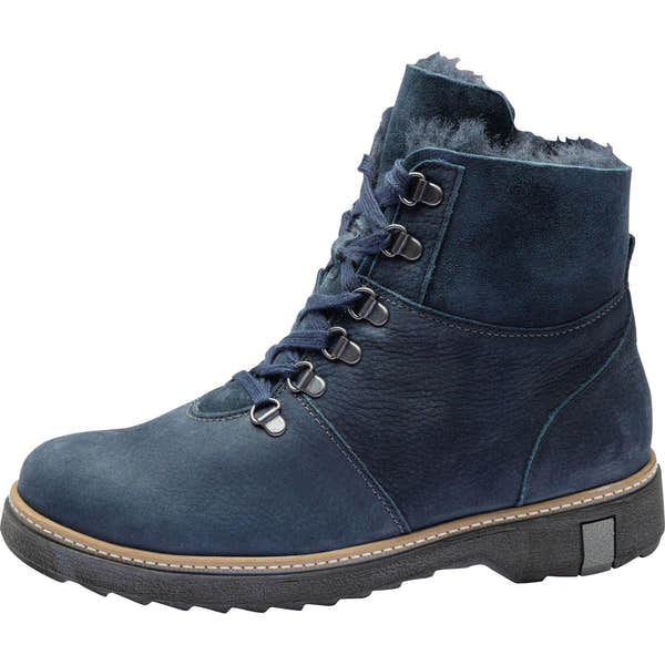 Waldlaufer 683806 300 194 Kitomi Ladies Navy Nubuck Zip & Lace Ankle Boots-elevate your sole
