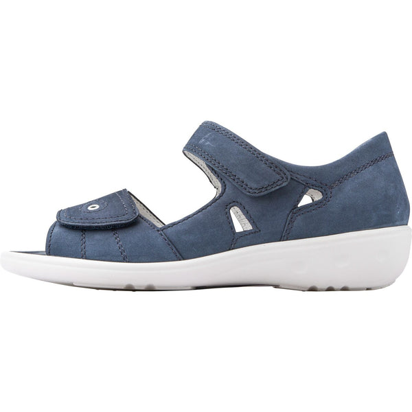Waldlaufer 684021 191 218 Kara Ladies Navy Blue Nubuck Arch Support Touch Fastening Sandals-elevate your sole