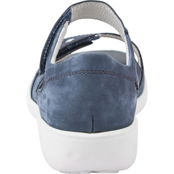 Waldlaufer 684021 191 218 Kara Ladies Navy Blue Nubuck Arch Support Touch Fastening Sandals-elevate your sole