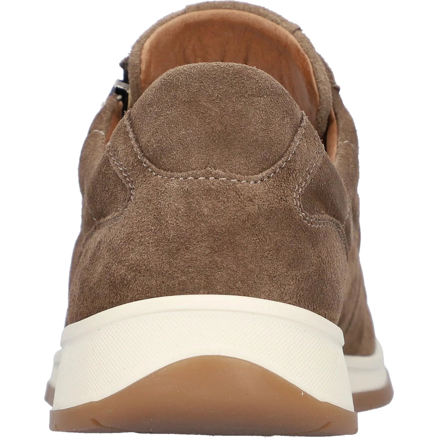 Waldlaufer K-Kilian men's wide brown nubuck shoes with zip and lace, supportive arch, and white rubber sole.