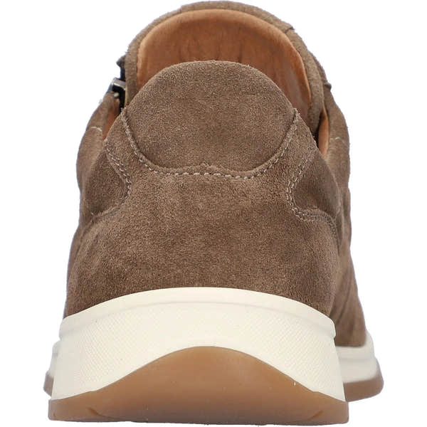 Waldlaufer K-Kilian men's wide brown nubuck shoes with zip and lace, supportive arch, and white rubber sole.