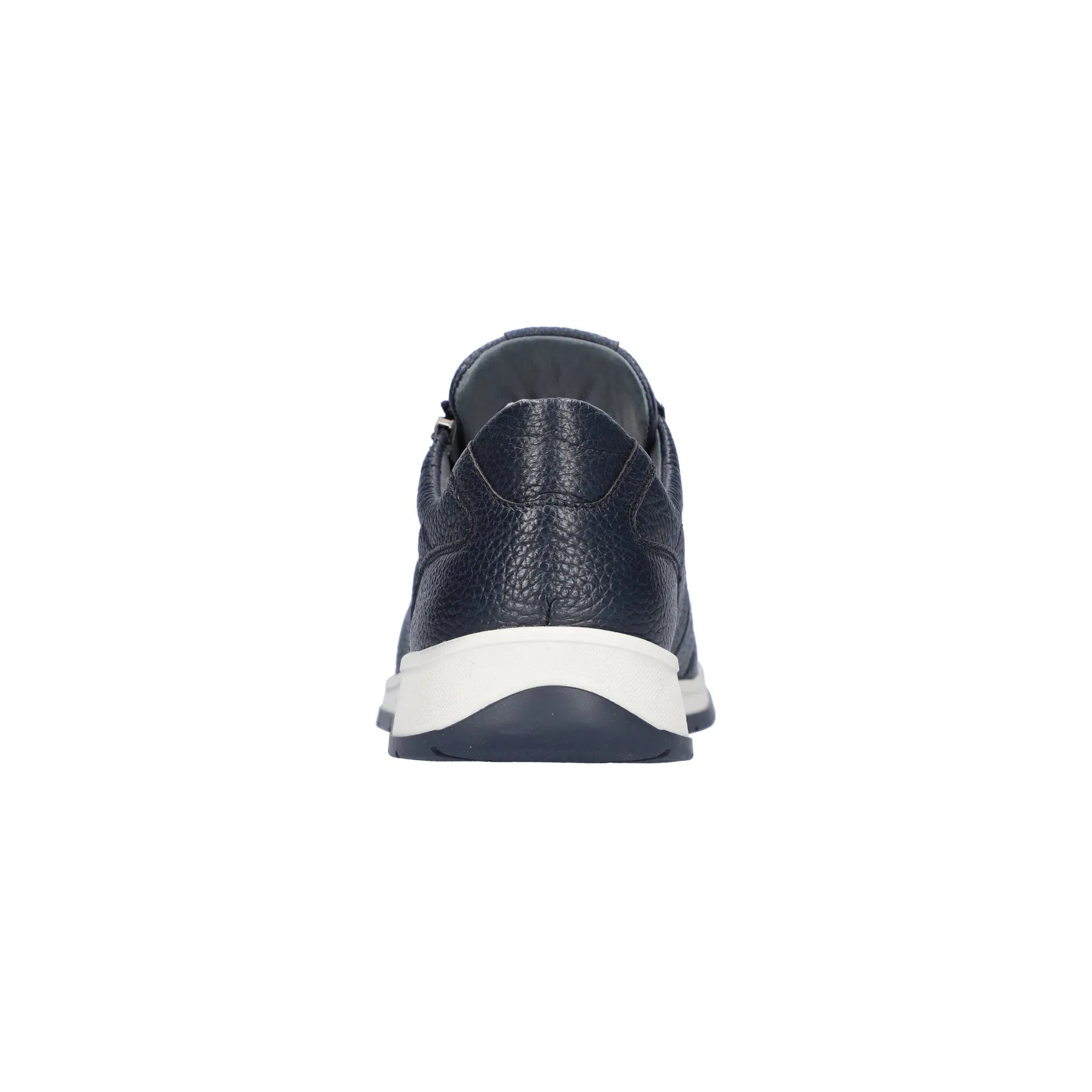 Waldlaufer 686003 199 194 K-Kilian men's navy textured leather sneakers with arch support, zip & lace closure, sporty design.