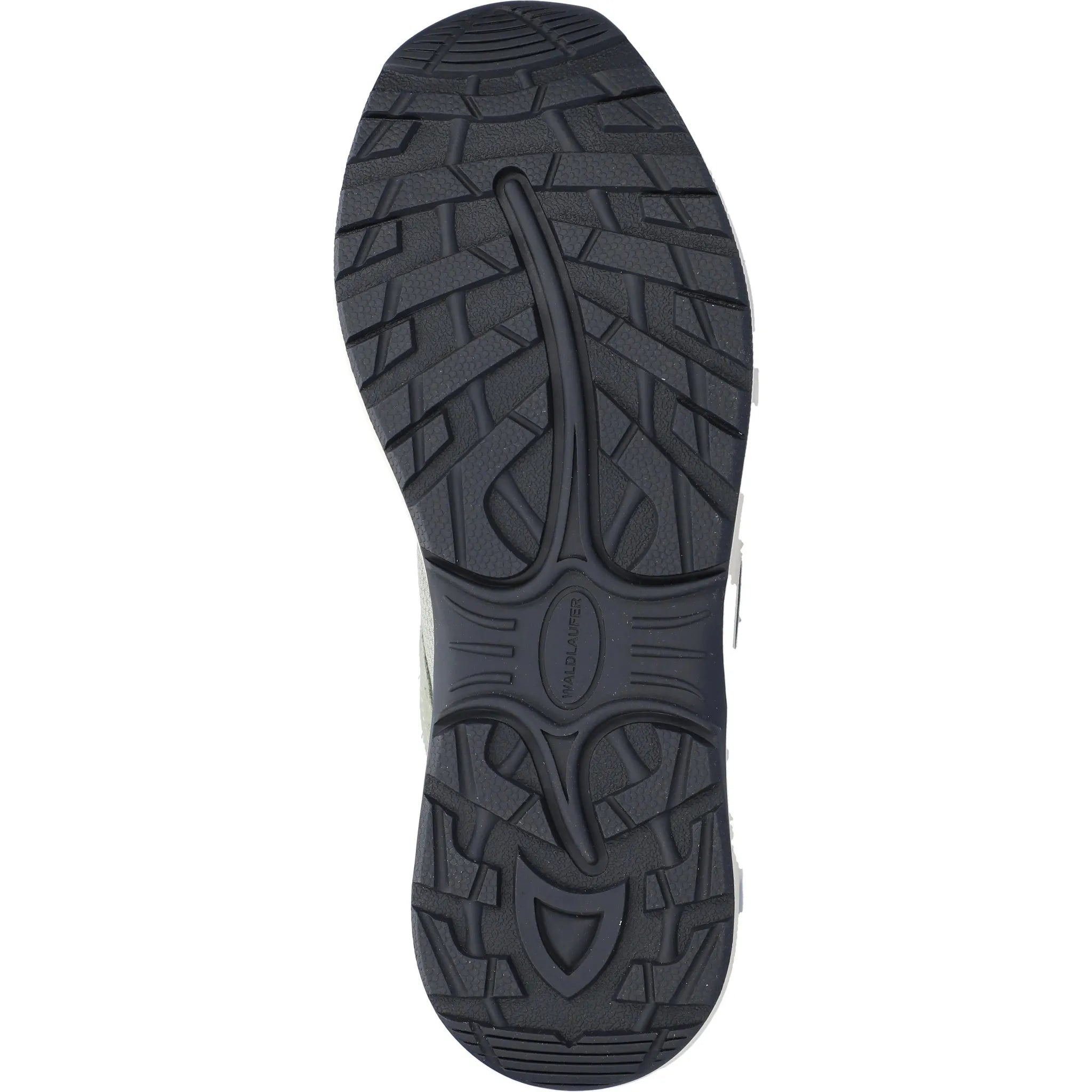 Waldlaufer H-Freya Ladies Wide Green Waterproof Leather and Textile Lace-Up Shoes, water-resistant with rugged sole for slip resistance.
