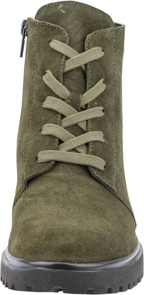 Waldlaufer 716807 195 066 H-Luise Ladies Wider Fitting Green Suede Lace Up Ankle Boot-elevate your sole