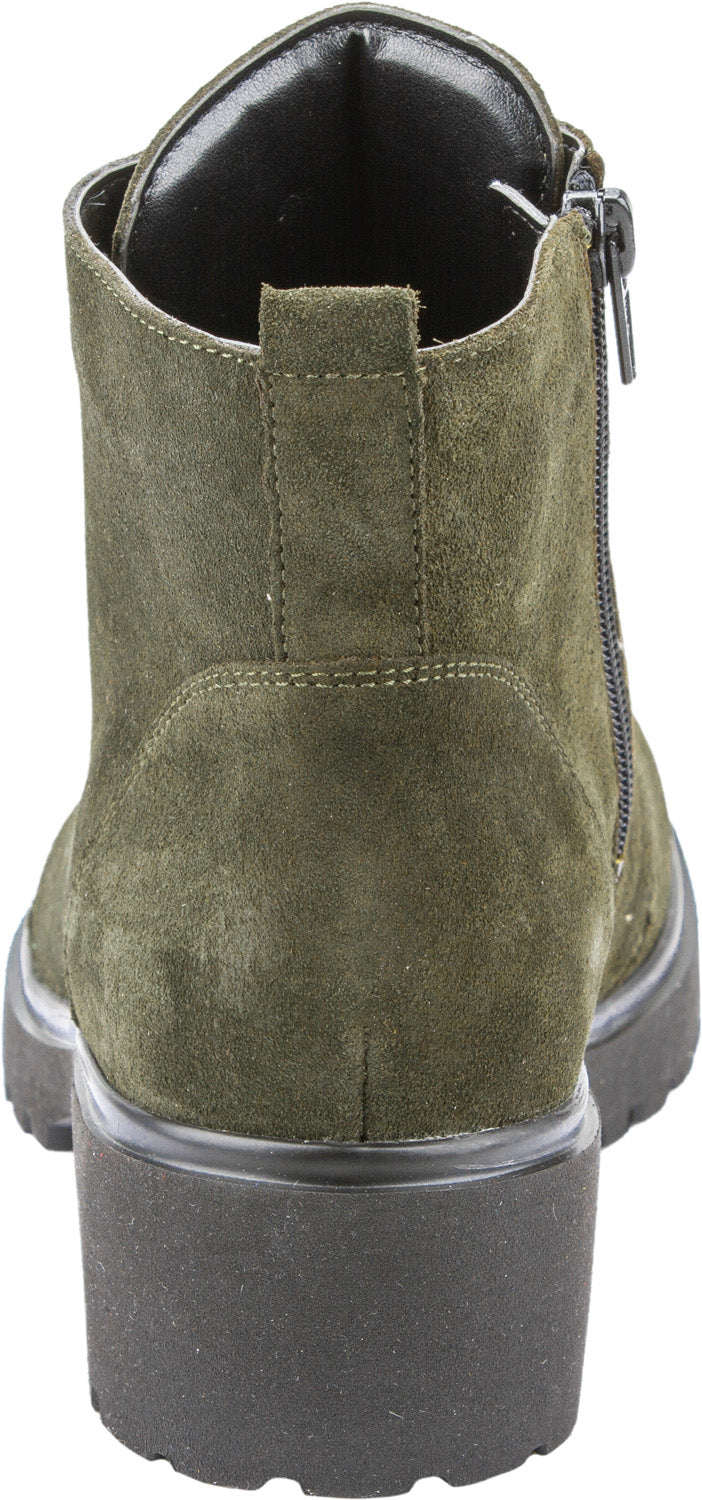 Waldlaufer 716807 195 066 H-Luise Ladies Wider Fitting Green Suede Lace Up Ankle Boot-elevate your sole
