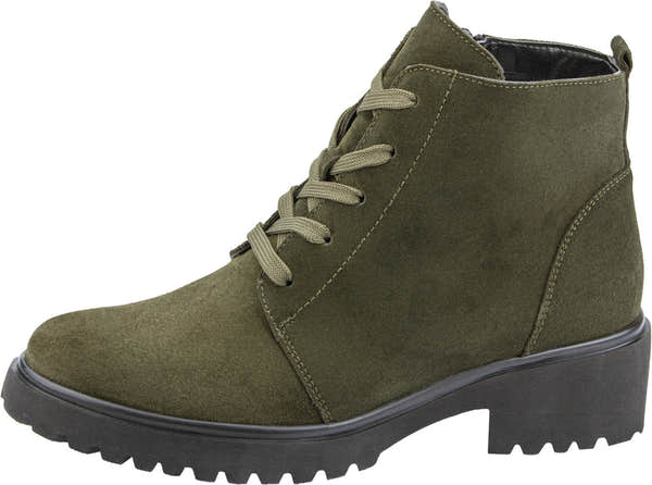 Waldlaufer 716807 195 066 H-Luise Ladies Wider Fitting Green Suede Lace Up Ankle Boot-elevate your sole